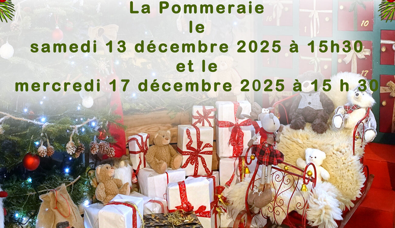 Le Père Noël sera de passage à La Pommeraie les 13 et 17 décembre 2025 de 15 h 30 à 16 h 30