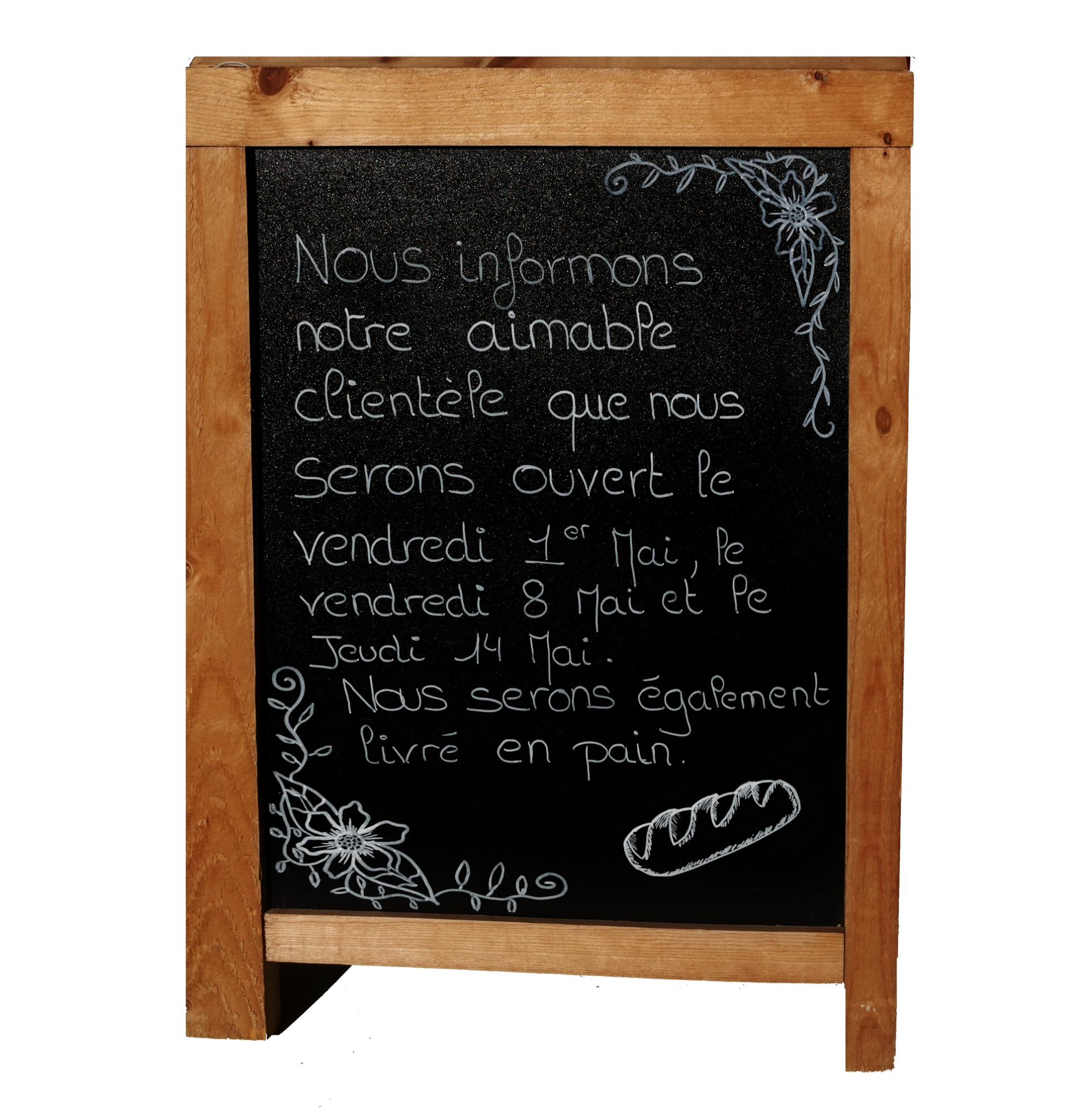Ouverture du magasin pendant le mois de mai
