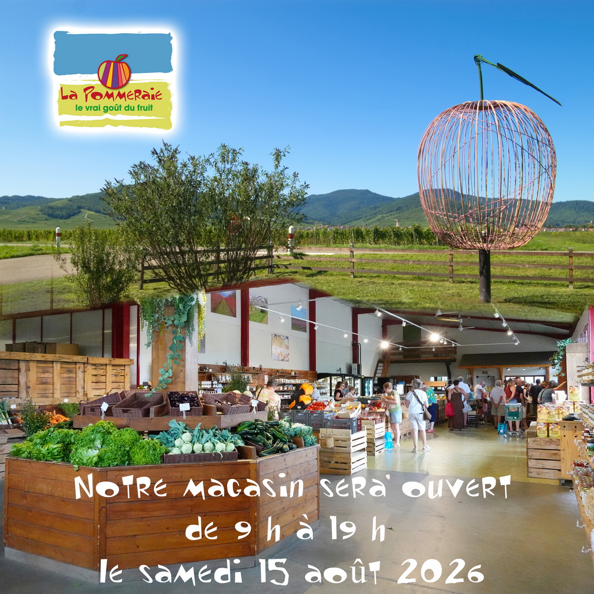 Ouverture du magasin le samedi 15 ao&ucirc;t 2026