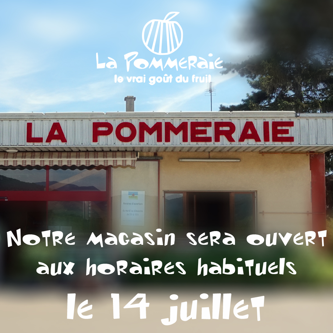 La Pommeraie sera ouverte le mardi 14 juillet 2026 de 9 h &agrave; 19 h